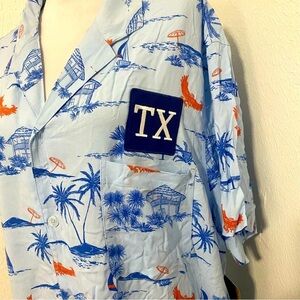 Home Free Men's Size 2XL  Multicolor American Paradise Pocket TX  Camp Shirt NWT